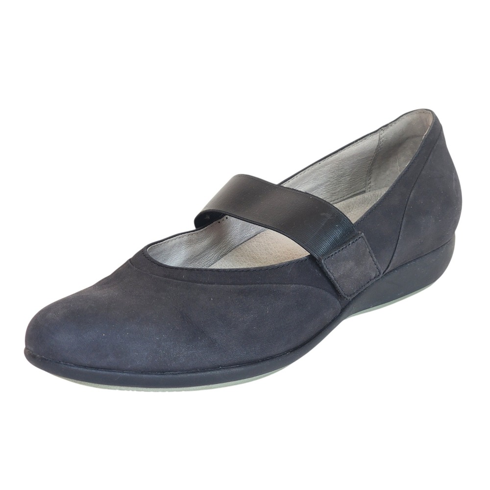 Dansko Kendra Black Nubuck Leather Mary Jane Flats Womens Size 41 4621362400